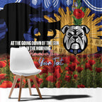 Personalised Bulldogs Rugby ANZAC Day Window Curtain Last Post Poppy We Will Remember Them