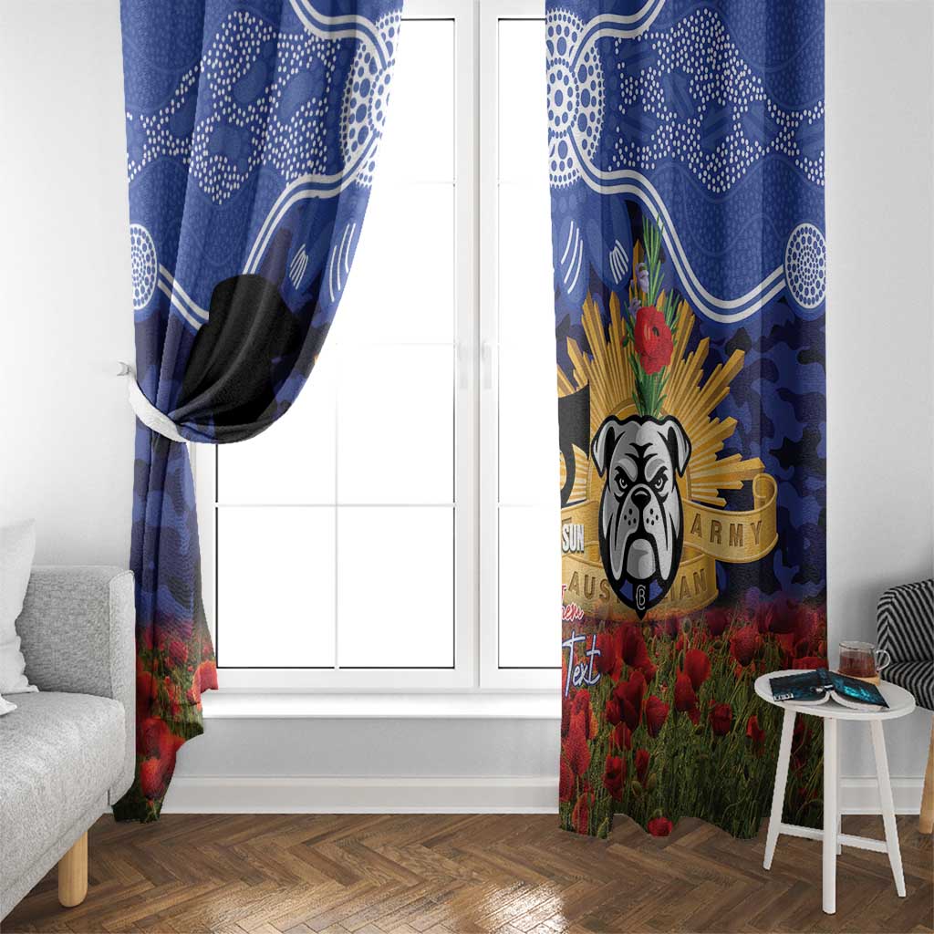 Personalised Bulldogs Rugby ANZAC Day Window Curtain Last Post Poppy We Will Remember Them