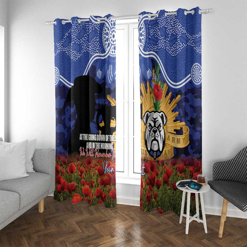 Personalised Bulldogs Rugby ANZAC Day Window Curtain Last Post Poppy We Will Remember Them