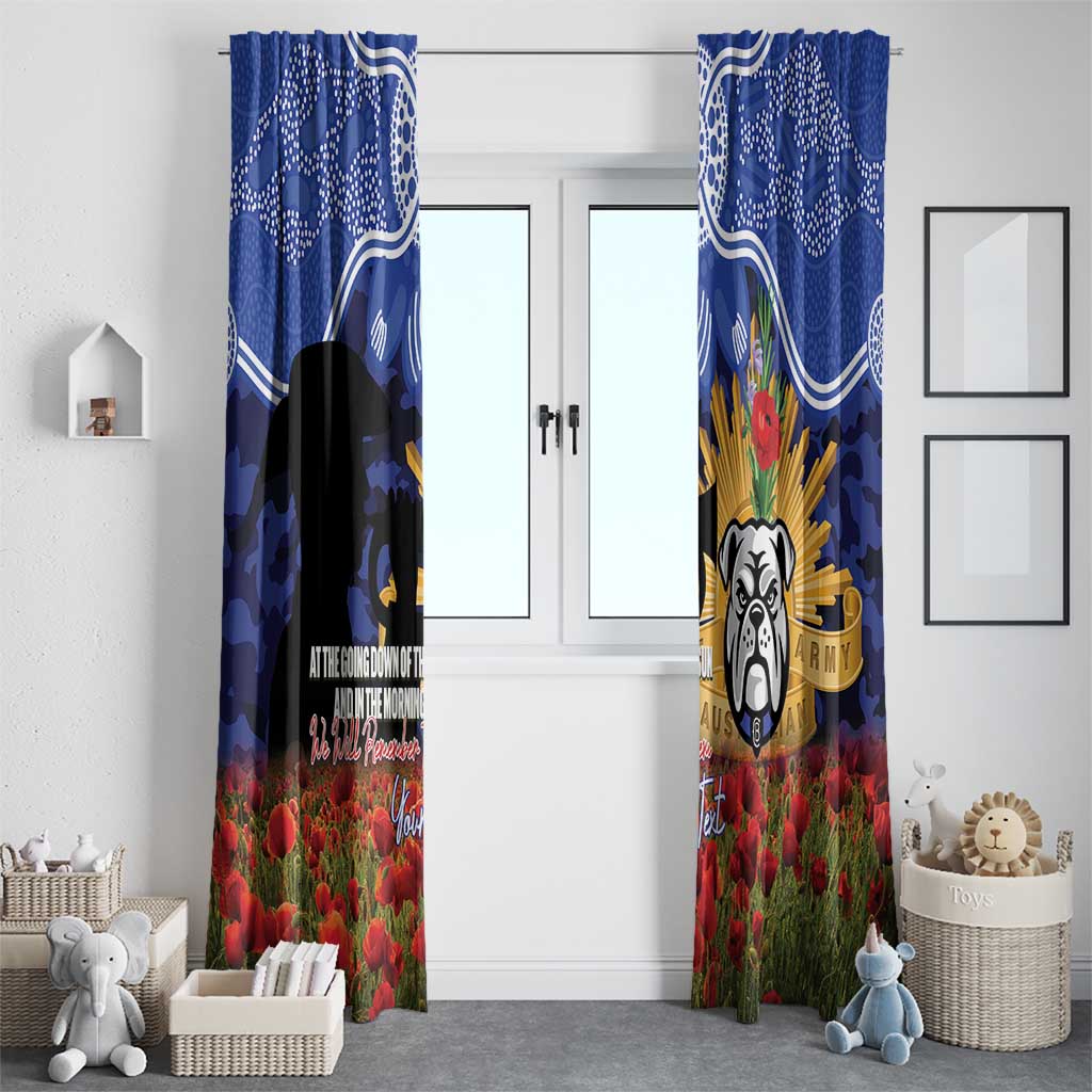 Personalised Bulldogs Rugby ANZAC Day Window Curtain Last Post Poppy We Will Remember Them