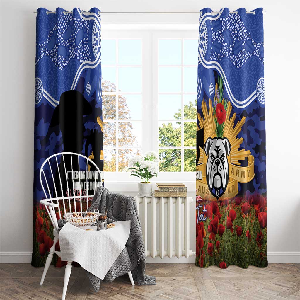 Personalised Bulldogs Rugby ANZAC Day Window Curtain Last Post Poppy We Will Remember Them