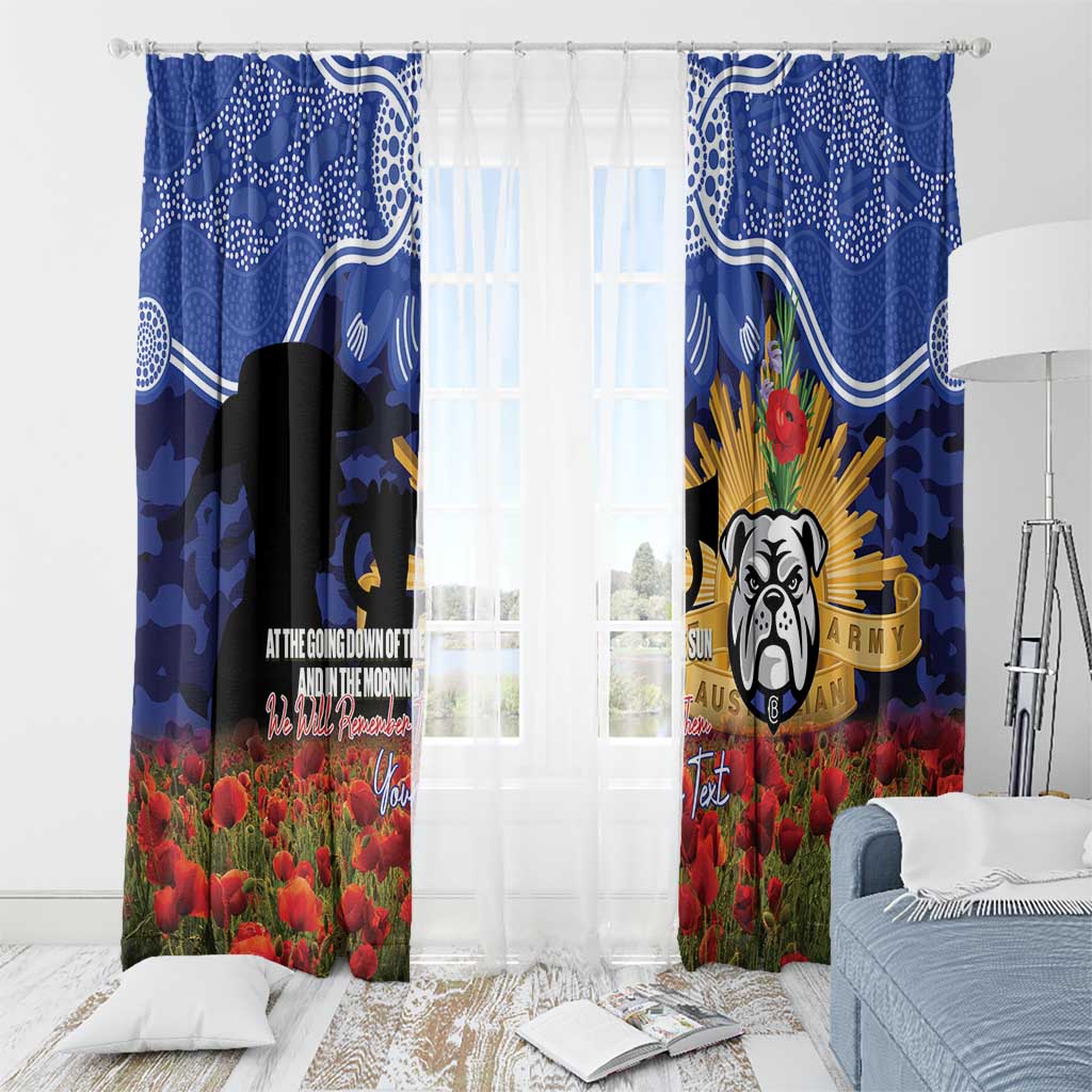 Personalised Bulldogs Rugby ANZAC Day Window Curtain Last Post Poppy We Will Remember Them