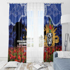 Personalised Bulldogs Rugby ANZAC Day Window Curtain Last Post Poppy We Will Remember Them