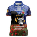 Personalised Bulldogs Rugby ANZAC Day Women Polo Shirt Last Post Poppy We Will Remember Them