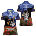 Personalised Bulldogs Rugby ANZAC Day Women Polo Shirt Last Post Poppy We Will Remember Them
