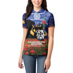 Personalised Bulldogs Rugby ANZAC Day Women Polo Shirt Last Post Poppy We Will Remember Them