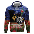 Personalised Bulldogs Rugby ANZAC Day Zip Hoodie Last Post Poppy We Will Remember Them