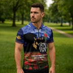 Personalised Bulldogs Rugby ANZAC Day Zipper Polo Shirt Last Post Poppy We Will Remember Them