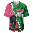 Personalised Panthers And Rabbitohs Rugby Baseball Jersey 2024 Souths The Riff Together