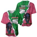 Personalised Panthers And Rabbitohs Rugby Baseball Jersey 2024 Souths The Riff Together