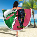 Personalised Panthers And Rabbitohs Rugby Beach Blanket 2024 Souths The Riff Together