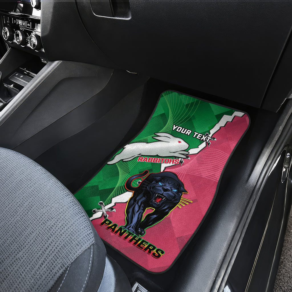 Personalised Panthers And Rabbitohs Rugby Car Mats 2024 Souths The Riff Together