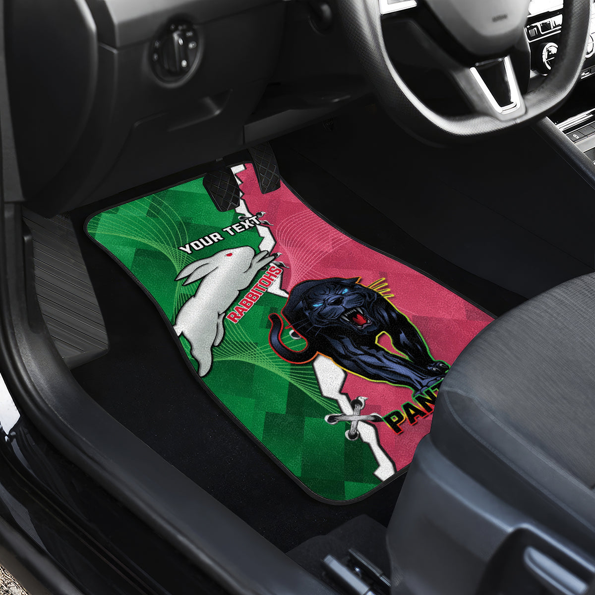 Personalised Panthers And Rabbitohs Rugby Car Mats 2024 Souths The Riff Together