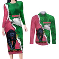 Personalised Panthers And Rabbitohs Rugby Couples Matching Long Sleeve Bodycon Dress and Long Sleeve Button Shirt 2024 Souths The Riff Together
