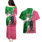 Personalised Panthers And Rabbitohs Rugby Couples Matching Puletasi and Hawaiian Shirt 2024 Souths The Riff Together