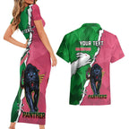 Personalised Panthers And Rabbitohs Rugby Couples Matching Short Sleeve Bodycon Dress and Hawaiian Shirt 2024 Souths The Riff Together