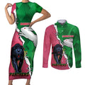 Personalised Panthers And Rabbitohs Rugby Couples Matching Short Sleeve Bodycon Dress and Long Sleeve Button Shirt 2024 Souths The Riff Together