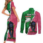 Personalised Panthers And Rabbitohs Rugby Couples Matching Short Sleeve Bodycon Dress and Long Sleeve Button Shirt 2024 Souths The Riff Together