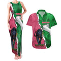 Personalised Panthers And Rabbitohs Rugby Couples Matching Tank Maxi Dress and Hawaiian Shirt 2024 Souths The Riff Together