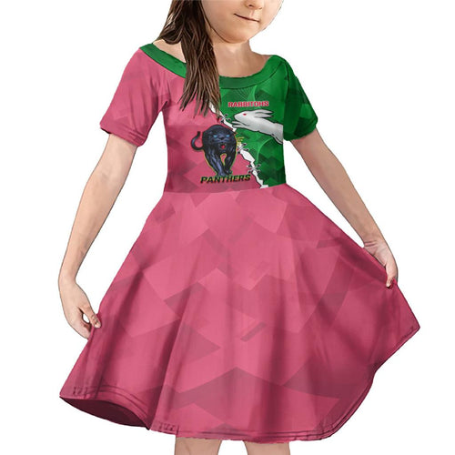 Personalised Panthers And Rabbitohs Rugby Family Matching Mermaid Dress and Hawaiian Shirt 2024 Souths The Riff Together
