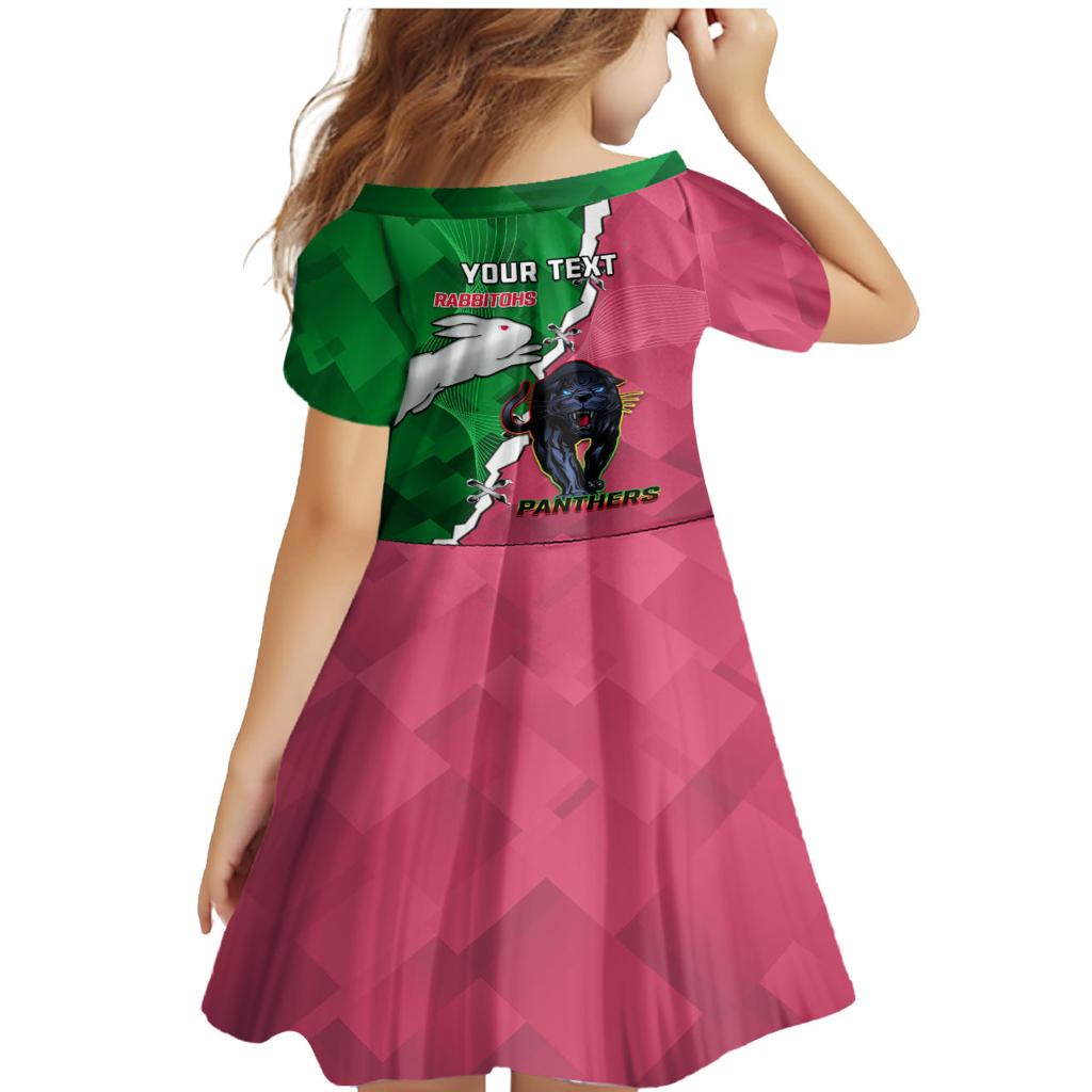 Personalised Panthers And Rabbitohs Rugby Family Matching Mermaid Dress and Hawaiian Shirt 2024 Souths The Riff Together