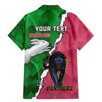 Personalised Panthers And Rabbitohs Rugby Family Matching Mermaid Dress and Hawaiian Shirt 2024 Souths The Riff Together