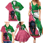 Personalised Panthers And Rabbitohs Rugby Family Matching Summer Maxi Dress and Hawaiian Shirt 2024 Souths The Riff Together