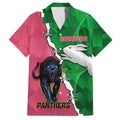 Personalised Panthers And Rabbitohs Rugby Family Matching Tank Maxi Dress and Hawaiian Shirt 2024 Souths The Riff Together