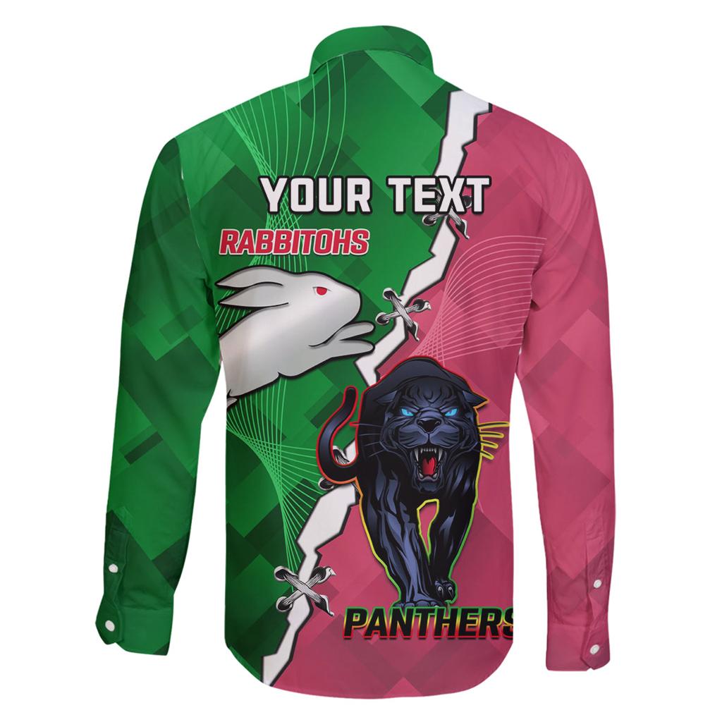 Personalised Panthers And Rabbitohs Rugby Family Matching Tank Maxi Dress and Hawaiian Shirt 2024 Souths The Riff Together