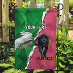 Personalised Panthers And Rabbitohs Rugby Garden Flag 2024 Souths The Riff Together
