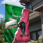 Personalised Panthers And Rabbitohs Rugby Garden Flag 2024 Souths The Riff Together
