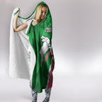 Personalised Panthers And Rabbitohs Rugby Hooded Blanket 2024 Souths The Riff Together