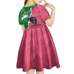 Personalised Panthers And Rabbitohs Rugby Kid Short Sleeve Dress 2024 Souths The Riff Together