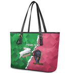 Personalised Panthers And Rabbitohs Rugby Leather Tote Bag 2024 Souths The Riff Together