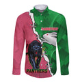 Personalised Panthers And Rabbitohs Rugby Long Sleeve Button Shirt 2024 Souths The Riff Together
