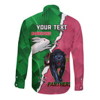 Personalised Panthers And Rabbitohs Rugby Long Sleeve Button Shirt 2024 Souths The Riff Together