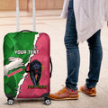 Personalised Panthers And Rabbitohs Rugby Luggage Cover 2024 Souths The Riff Together