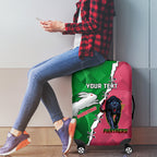 Personalised Panthers And Rabbitohs Rugby Luggage Cover 2024 Souths The Riff Together