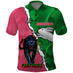 Personalised Panthers And Rabbitohs Rugby Polo Shirt 2024 Souths The Riff Together