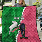 Personalised Panthers And Rabbitohs Rugby Quilt 2024 Souths The Riff Together