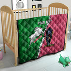 Personalised Panthers And Rabbitohs Rugby Quilt 2024 Souths The Riff Together