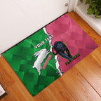 Personalised Panthers And Rabbitohs Rugby Rubber Doormat 2024 Souths The Riff Together