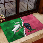 Personalised Panthers And Rabbitohs Rugby Rubber Doormat 2024 Souths The Riff Together