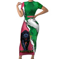 Personalised Panthers And Rabbitohs Rugby Short Sleeve Bodycon Dress 2024 Souths The Riff Together