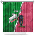 Personalised Panthers And Rabbitohs Rugby Shower Curtain 2024 Souths The Riff Together