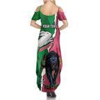 Personalised Panthers And Rabbitohs Rugby Summer Maxi Dress 2024 Souths The Riff Together