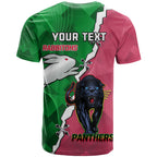 Personalised Panthers And Rabbitohs Rugby T Shirt 2024 Souths The Riff Together