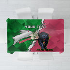 Personalised Panthers And Rabbitohs Rugby Tablecloth 2024 Souths The Riff Together