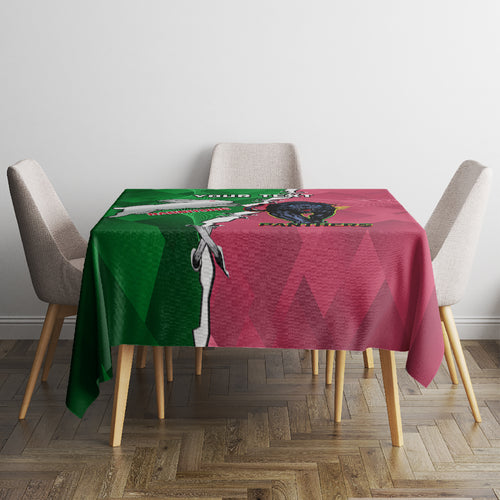 Personalised Panthers And Rabbitohs Rugby Tablecloth 2024 Souths The Riff Together