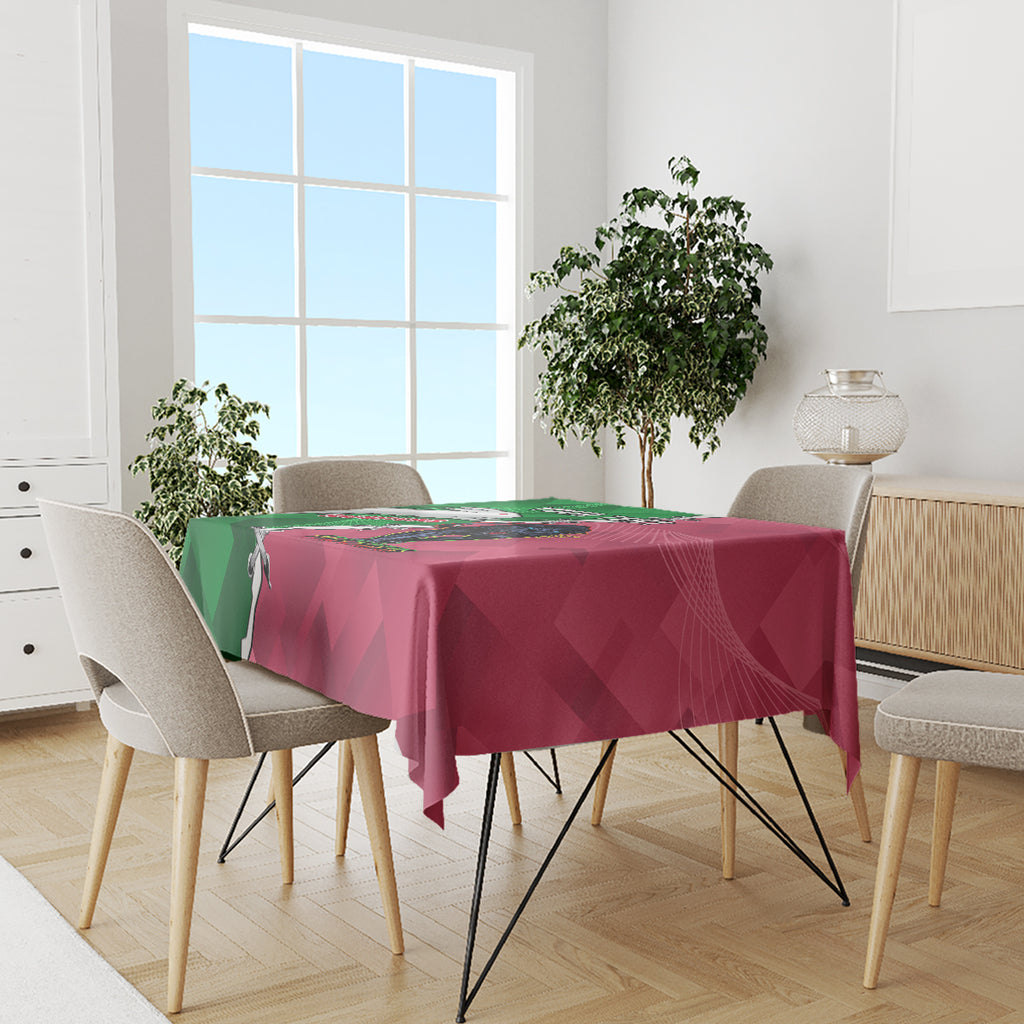 Personalised Panthers And Rabbitohs Rugby Tablecloth 2024 Souths The Riff Together